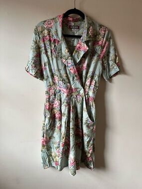 Vintage 90s Alexis Reed Floral Cottagecore Romper Rayon